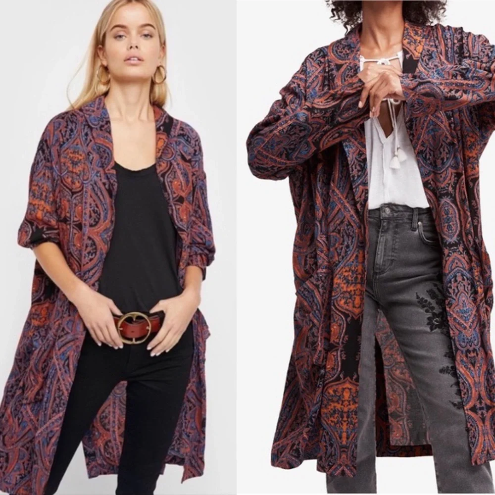 Free People Half Moon Kimono Boho Duster - Picture 1 of 6
